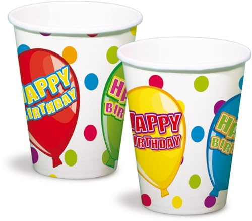 Folat Pappbecher Bunter Geburtstagsspaß 6er Pack