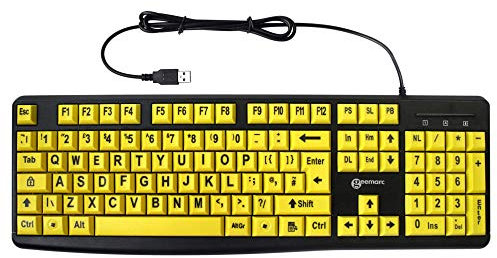 Large Yellow Key Black Print Keyboard