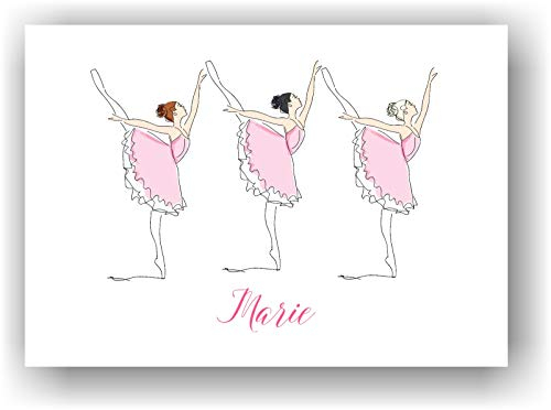 Ballerinas Ballett Tänzerinen Bild Kunstdruck Tanz Poster mit Wunsch Vorname personalisiert - Kinderzimmer Deko Wandbild Rosa - Geschenkidee für Mädchen