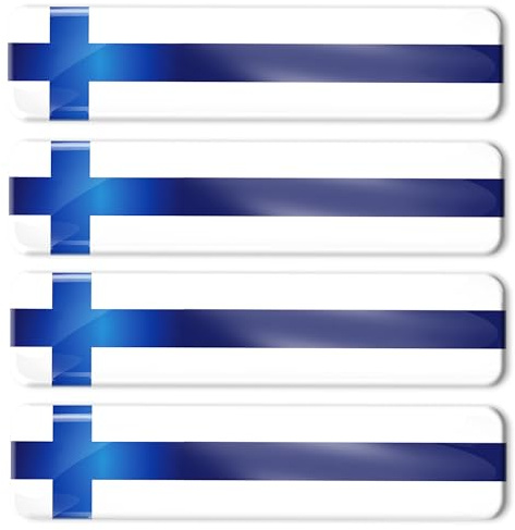Biomar Labs Finnland Auto Flagge Aufkleber 3D Doming 4er Set F 7/4-ka