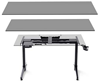 Robas Lund Schreibtisch Gestell elektisch höhenverstellbar DX Racer 7 Gaming Tisch Untergestell, Schwarz, BxHxT 140 x 73-123 x 40 cm