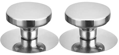 Cabilock 2 Stücke Topfdeckelgriffe Topfdeckel Edelstahl Deckelgriff Ersatzgriff Set Topf Deckelknopf Universal Pfanne Topf Deckel Knauf Ersatzteil Zubehör