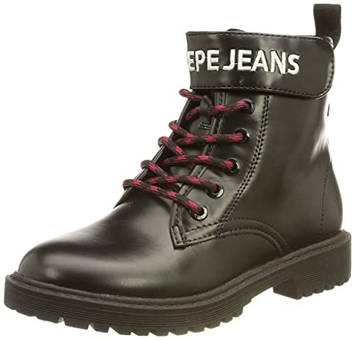 Pepe Jeans London Hatton Strap Combi, Stivale da Moto, 999BLACK, 33 EU