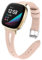 AISPORTS Kompatibel mit Fitbit Versa 3/Sense Armband Leder Damen, Hohles Atmungsaktives Sportarmband Metall Klassisches Schnallenarmband Ersatzarmband für Fitbit Versa 3/Sense