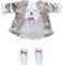 Llorens 1095353 Puppenkleidung für 35cm Puppen, Festliches Kleiderset Bärchen, Puppenzubehör
