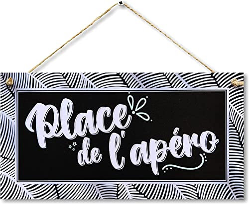 CARISPIBET Place de l'apéro enseignes décoratives affiches pour la cuisine, décoration murales pour le bar 15 x 30 cm
