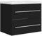vidaXL Waschbeckenunterschrank mit Einbaubecken Badezimmerschrank Badschrank Waschtisch Unterschrank Waschbecken Badmöbel Schwarz Holzwerkstoff