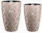 MELTOM Blumenkübel Blumentopf Pflanzkübel mit Herausnehmbaren Einsatz Rund 3D Effekt Dekorativ SET2: XXL+XL Taupe