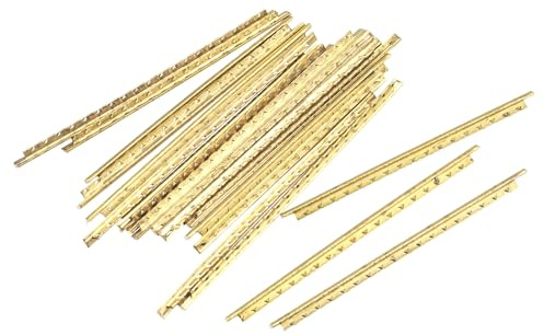 sourcing map Paket von 19 Klassik Gitarre Draht Griffbrett 19 Bund 2.2mm Goldton für Ersatz