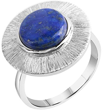 Zeeme Gemstones Damen Ring 925/- Sterling Silber Glänzend Lapislazuli weiß 3,10ct. 360272514