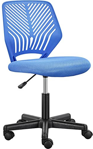 Yaheetech Chaise de Bureau, Chaise d'Ordinateur, Fauteuil Bureau Ergonomique, Pivotant, Fonction Réglage, Siège 46,5 × 45,5 x 8cm, Moderne, Charge de 136kg Bleu