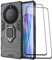 GOKEN Coque pour Honor X9a / Magic5 Lite 5G (Magic 5 Lite 5G) + 2 Verre Trempé, Antichoc Housse Protection Etui ave Anneau Rotation de 360 ° Degres, PC/TPU Bumper Armor Protection Case Cover, Noir