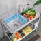 Universalspüle Edelstahl Waschbecken mit unterschrank Spülbecken küche mit Abtropffläche,Handwaschbecken Werkbank ausgussbecken Einzelbecken mit Hahn für Wäsche Hinterhof Garage Camping (Color : Sing