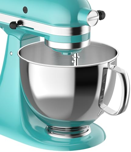 Coolcook Edelstahl-Schüssel für KitchenAid 4,5–5QT Standmixer, 5 Quart 304 Edelstahlschüssel, Küchenschüsseln für Mixer, spülmaschinenfest