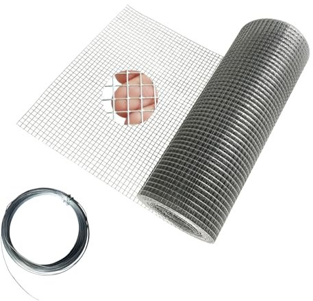 30,5 cm x 6,1 m Hardware-Tuch, 0,6 cm, 23 Gauge, feuerverzinkt nach dem Schweißen, Hühnerdrahtzaun, Gartenzaun, geschweißtes Drahtgewebe, Gartenzaun, Handwerk