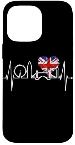 London Skyline Herzschlag UK Flagge London Fans Herz London Hülle für iPhone 14 Pro Max