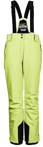 Killtec Ksw 249 Wmn Ski Pnts Pantaloni Funzionali da Sci con Bretelle Rimovibili, Protezione Bordi e ghetta antineve, Verde Lime, 38 Donna