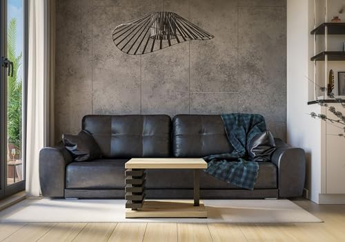 Design Couchtisch PA-444 Tisch Wohnzimmertisch 60x60x44cm, Farbe:Eiche Artisan - Schwarz matt