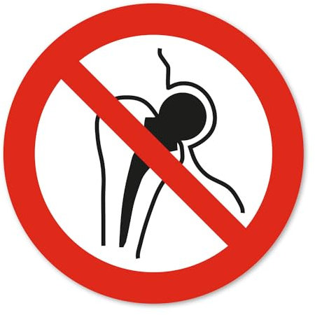 Verbotsaufkleber P014 Kein Zutritt für Personen mit Implantaten aus Metall nach DIN EN ISO 7010 I Ø 10 cm I hin800
