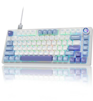 CORBOBO x LEOBOG Hi75 Teclado mecánico para juegos con cable, teclado de aluminio con sonido cremoso, 75% de diseño NKRO interruptores lineales prelubricados intercambiables en caliente para juegos