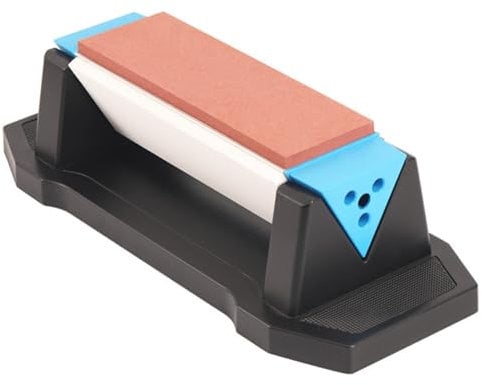 Happlignly 3-Seitiger 400/1000/3000er Körnung Premium-Keramik-Schärfwerkzeug-Schleifstein mit Edge-Grip-Halter und Rutschfester Basis