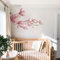 Neukids Fabric Floral Wall Stickers, Pink Magnolia Flower Stickers, Pink Wall Art, Wall Mural for bedrooms Girls' Room Living Room Office Wall Decor
