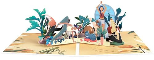Yoga-Popup-Karte für Frauen, 3D-Muttertagskarten, Geburtstagskarte für Oma, Mutter, Muttertagsgeschenk, Grußkarte mit Umschlag, Popup-Karte