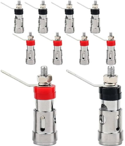 RUNCCI-YUN 10 Stück lautsprecher terminal, buchsen für bananenstecker,Audio Lautsprecher Terminal bananenbuchse Panelmontage, Lautsprecher Terminal Push Feder Typ Binding Post Kabelstecker