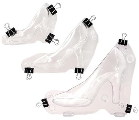 LONG XIN SERIES 3 x 3D-High-Heel-Schuh-Schokoladenform mit 9 Clips, Stiletto-Absätze, Süßigkeiten, antihaftbeschichtete Formen für selbstgemachte Kuchen, Gebäck, Dekoration, Hochzeit, Gastgeschenke,