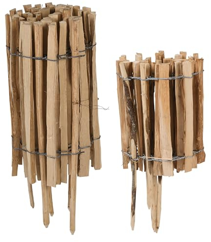 Natursache I Staketenzaun I Flexibler Zaun zum Stecken I Rollboarder I Gartenzaun I Begrenzungszaun Holz I Rollzaun I Holzzaun I Beetumrandung Holz I Steckzaun für Garten I Zaun Garten (0,35 x 3m)