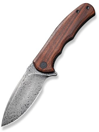 CIVIVI Mini Praxis Klappmesser mit 7,56 cm Damastklinge und Guibourtia-Holzgriff C18026C-DS1