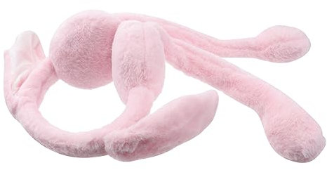 LIFKOME Cache-oreilles Lapin Cache-oreilles Contre Le Froid Chapeau De Lapin Qui Bouge Les Oreilles Bandeaux Animaux Bonnet Lapin Avec Oreilles Mobiles Bandeaux Animal Rose Acrylique
