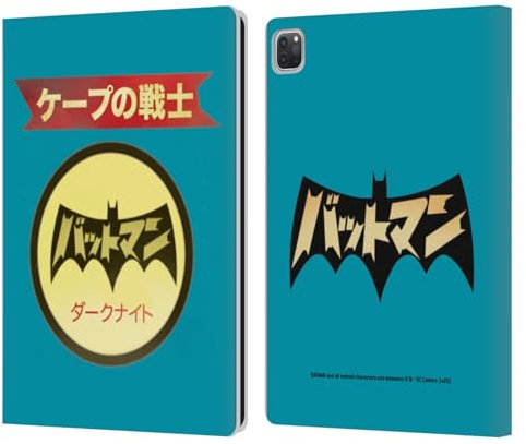Head Case Designs Offizielle Batman DC Comics Japanisches Logo Mode Vintage Leder Brieftaschen Handyhülle Hülle Huelle kompatibel mit Apple iPad Pro 13 M4 2024