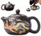 Keramik -Teekanne Drache und Phoenix Chinesische Teekannenfarbe Kung -Fu -Tee -Topf mit Griff und Infuser 250 ml breiter Mund -Mund -Traditional -Teekannen -Teegeschenk, Schaumstoffpaket, Keramik -Te
