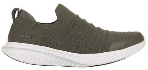 MBT M400 Slip On Zapatillas de Deporte para Mujer sin Cordones. Deportivas Caminar Anatómicas y Cómodas. Calzado Fisiológico Confort y Estabilidad de Suela balancín. Sneakers Modernas. Color Verde