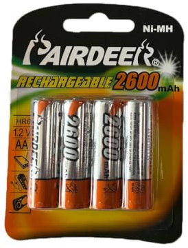 Batterie ricaricabili LR6 (AA) 2700 mAh, confezione da 4 Ideale per dispositivi che richiedono energia duratura e affidabile. Perfetto per l'uso quotidiano.