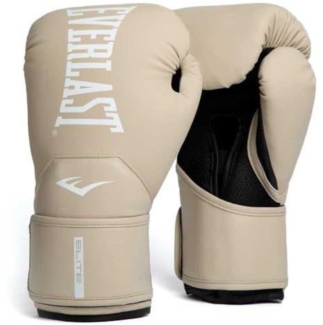 Everlast Elite 2 16oz Boxhandschuhe Champagner, für Sandsack, Pratzen & Sparring, Klettverschluss, ergonomischer Griffsteg, Split-Schaum – Original Everlast