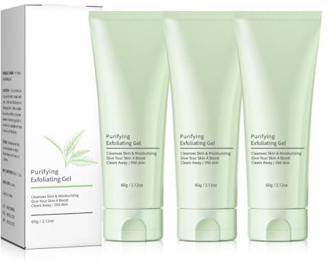 NAOLVE 3 Stücke Purifying Exfoliating Gel, Reinigendes Peeling Gel Für Gesicht & Körper, Exfoliating Scrub, Tiefenreinigendes Peeling Körper Peeling Gel,Feuchtigkeitsspendend, für Männer und Frauen