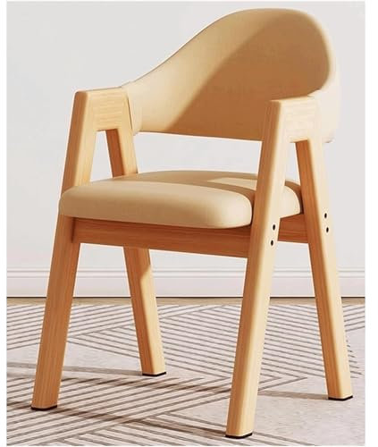 WxuuLTGJR Sillas de Comedor Americanas, Silla de Comedor con Respaldo Curvado, sillón tapizado, Comedor con Patas de Madera Maciza, sillas de Cocina Retro