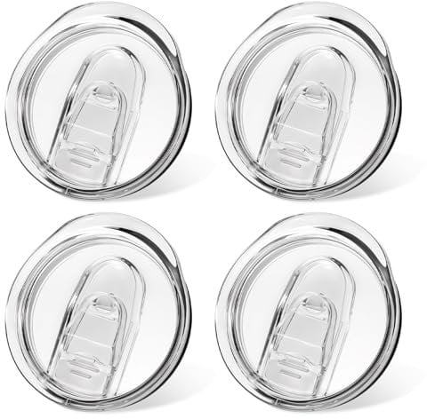 cobee 4 Pcs 20 oz Tumbler Replacement Lids, Silicone Tumbler Lid Mug Replacement Lids, Coffee Cup Travel Mug Spill Proof Splash Resistant Silicone Sliding Covers, Straw Friendly(4 Pcs)