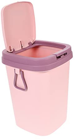 Cabilock 1 Pc poubelle à rabat couvercle Couler poubelle heureux compacteur ordures s de cuisine s de salle de bain à bouton poussoir à pédale rose