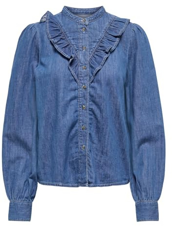 ONLY Damen Onldasha-Sevigny L/S Frill Shirt DNM AKM Onldasha-Sevigny L/S Frill Shirt DNM AKM (1er Pack)