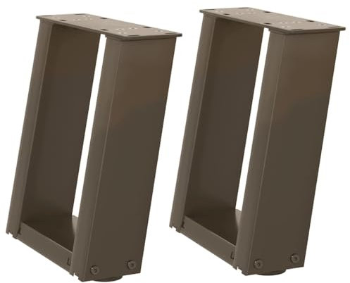 vidaXL Couchtischbeine U-Form 2 Stk. Naturstahl 30x(30-31) cm Stahl, Tischbein, Tischbein Metall, Esstischbein, Möbelbein, Schreibtischbein