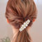 Elegante französische Haarspangen – Goldene Haarspange mit Perlen, French Barrette Clip, luxuriöser goldener Haarschmuck, stilvolle Barrette für Hochzeit, Vintage Haaraccessoire