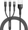 RAVIAD Multi Cavo di Ricarica Lungo [3M], 3 in 1 Multiplo Cavetto con Micro USB Tipo C Lightning interfaccia Cavo Caricatore Multiplo per iPhone, Samsung Galaxy, Kindle- Nero