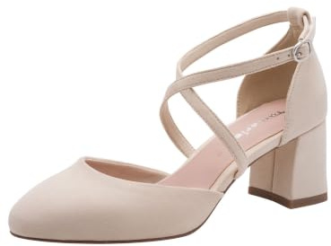 Tamaris Damen Pumps Textil, beige, 38 EU