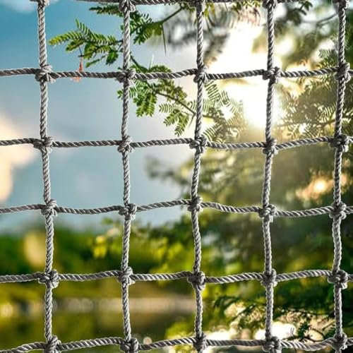 Amacthysh Kletternetz Für Kinderspielplätze Im Freien, Sicherheitsseilnetz, Frachtnetz, Für Geländer, Garten, Baumhaus,1 * 2.5m