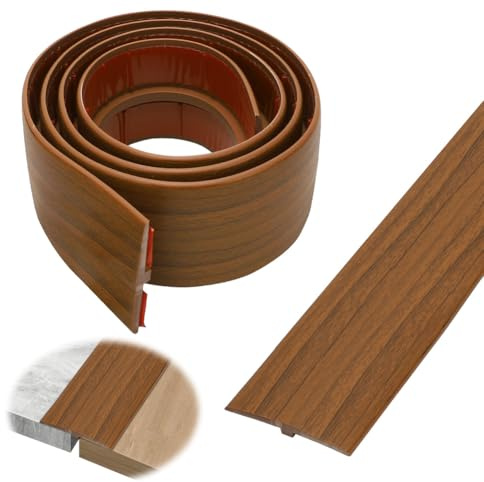 Profilo di transizione autoadesivo da 1M * 5CM, listello per soglie in PVC, profilo T per battiscopa, profilo di compensazione dell'altezza e di copertura per pavimenti in parquet, laminati e soglie