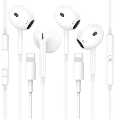 2 Pack iphone Kopfhörer mit Kabel, [MFI Zertifiziert] In Ear Kopfhörer, HiFi Stereo mit Mikrofon und Lautstärkeregler Kompatibel mit iPhone 14/14 Pro/14 Plus/13/13Pro/12/11/SE/XR/XS/X/8/8Plus/7Plus