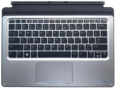 NPUOZHT Clavier rétroéclairé américain avec pavé Tactile et Repose-Poignets pour HP Elite X2 1012 G1 G2, Tablette Anglaise, Clavier Silver C pour Coque pour HSTNN-D72K 845651-B31 Faciles à remplacer